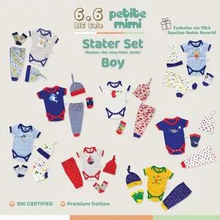 Petite Mimi - Starter Set Laki Laki dan Perempuan - Baby Jumper - Baju Bayi - SNI 0-6bln