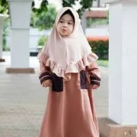 Gamis anak set jilbab/Gamis Baby Terry Sporty by paku payung