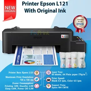 Printer Epson L121 A4 Ink Tank Printer Epson L121 L 121 l121 Infus System Garansi Resmi