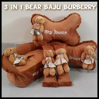 Bantal Mobil 3 In 1 Boneka Bear Baju Burberry