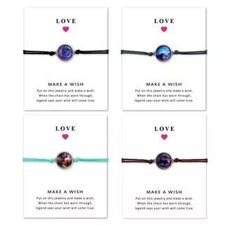 Love Star Time Gemstone Woven Card Bracelet