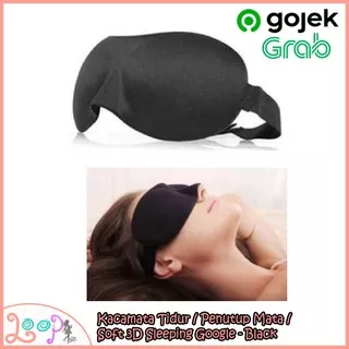 Penutup Mata / Kacamata Tidur / Soft 3D Sleeping Google - Black