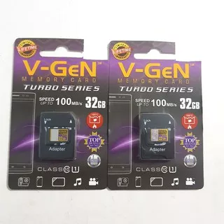 KARTU MEMORY VGEN 32GB - MICRO SD CARD VGEN 32GB + ADAPTER CLASS 10 100MBPS ORIGINAL - HG