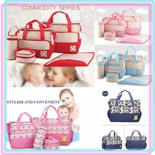 Tas diaper baby travel bag mommy 5 in 1/ tas perlengkapan bayi set lengkap