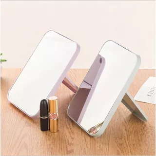 Cermin Kaca Meja Lipat Persegi Portable Beauty Mirror Rias Make Up Kenzie77shop