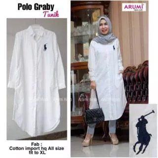 Polo Graby Tunik Jumbo tunik polos tunik katun tunik putih baju putih baju polos tunik busui