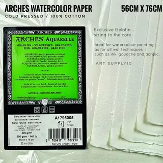 Arches Watercolor Paper Cold Pressed 300g 56x76cm 100% Cotton