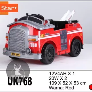 Mainan Anak Mobil Aki Anak Unikid Firetruck UK768 Mobil Aki Pemadam (Khusus Indah Cargo)