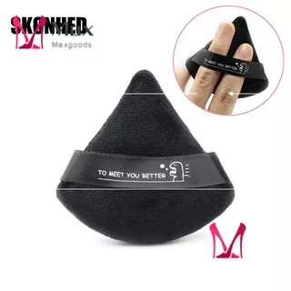 MAX 1/2 Pcs Cosmetics Triangle Velvet Powder Puff Washable Mini Face Makeup sponge Makeup Puffs Hot Fashion Lightweight Soft Cotton Velvety Texture Face Powder Puff