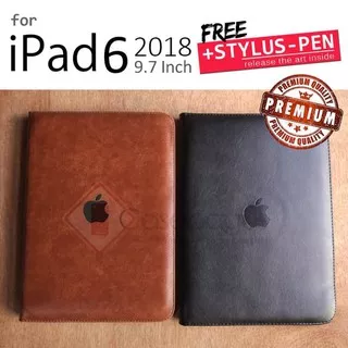 iPad 6 9.7 2018 - Elegant Retro Leather Flip Case Cover