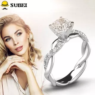 SUBEI Gothic Wedding Ring Vintage Luxurious Ring Women`s Fashion Jewelry Engagement Diamond Halloween Retro Victorian Style Rings/Multicolor