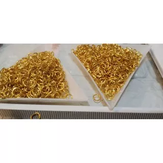 Ring emas ukuran 5mm /Ring Gold untuk konektor kalung gelang / sambungan bandul charm / Ring Mas