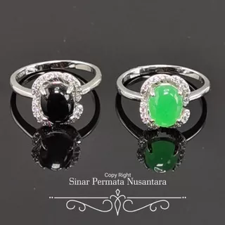 CINCIN WANITA BATU GIOK HITAM / GIOK HIJAU- MINIMALIS +RING