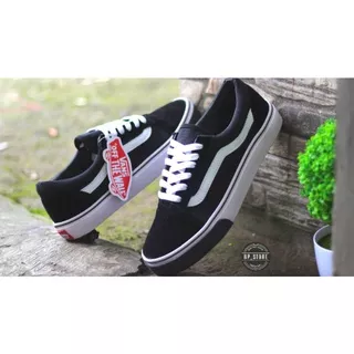 Vans Old School Black Red Sepatu Vans Grade Original Quality