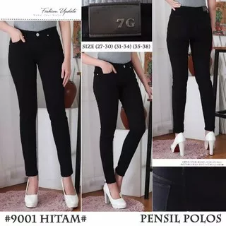 (Ready uk.27-34) Celana Basic Plain Black Wanita - Skinny Jeans Terlaris