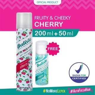 Batiste Fruity & Cheeky Cherry Dry Shampoo 200ml FREE Batiste Original 50ml