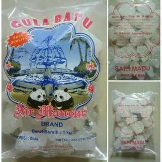 GULA BATU SUPER AIR MANCUR UKURAN BESAR / ROCK SUGAR / LUMP SUGAR - 1 KG