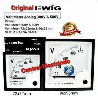 Volt Meter Analog EWIG 300V & 500V/72x72mm & 96&96mm.