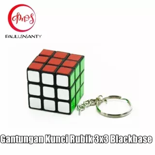 Rubik 3x3 Gantungan Kunci Rubik 3x3 Blackbase PREMIUM
