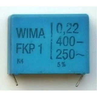 kapasitor / Capacitor WIMA FKP-1. 220n (224; 0,22uf) /400VAC . 250VDC