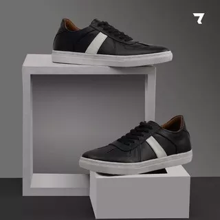 CROWD BLACK - REYLMAN | Sepatu Sneakers Kasual Pria Santai Sporty Skate Kerja Jalan Kuliah Cowok