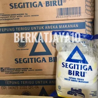 Tepung Terigu DUS Segitiga Biru Ekonomis Kemasan Bening 1 kg Dus an (GOJEK ONLY)