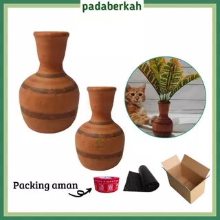 Kendi Air Tanah Liat/ Kendi Pendil Wadah Air Tanah Liat/ Vas Bunga Tradisional Tanah Liat/ Pot Bejana Vas Kendi Polos dari Tanah Liat Prakarya Cat