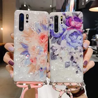 Casing Samsung Galaxy Note 10 Plus Note 9 Note 8 S10 Plus S10 5G S10e S9 Plus S8 Plus Shell Pattern Purple Flower Lanyard Soft Case Cover
