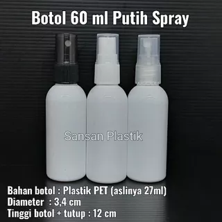Botol spray 60ml / Botol 60ml spray / Botol Finemist spray / Botol PUTIH SUSU