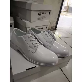 Sepatu PDU Putih Mengkilap TNI-AL