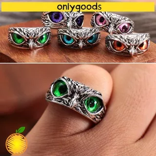 ONLY Lovers Statement Ring Mother`s Day Open Adjustable Owl Eye Gift Demon Jewelry Retro Animal Style Vintage Ring/Multicolor