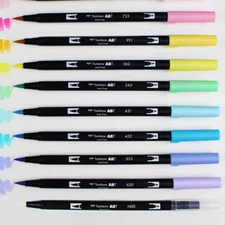 Barang Real Pick Tombow Dual Brush Pen Set 10 - Pastel Palette / Tombow Set Pastel $~$