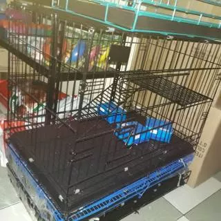 Kandang kucing . Kelinci 75 cm tingkat + roda