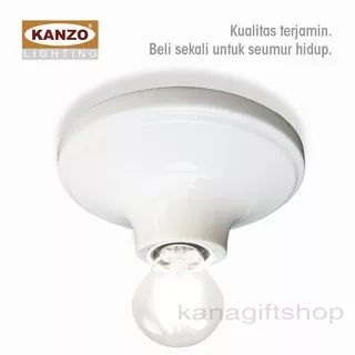 KANZO(ROCKY)-Fitting Lampu Plafon E 27/Lampholder Keramik Minimalis/Ceramic Ceiling Screw Lampholder