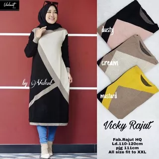 TUNIK RAJUT WANITA DEWASA FIT TO XL VICKY RAJUT BY VALENT