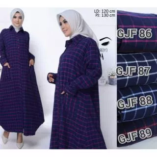 Gamis flanel jumbo/gamis kotak kotak/maxi kotak/gamis jumbo/maxi jumbo/long dres/gamis kotak jumbo