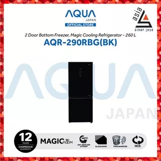 AQUA JAPAN Kulkas 2 Pintu AQR-290RBG Bottom Freezer 260 Liter