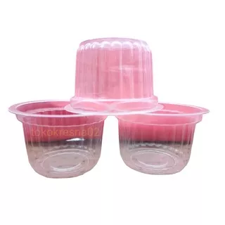 Cup Agar Pudding Jelly  EsKrim Plastik Bening + Tutup 50ml