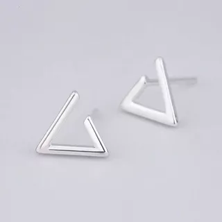 ERSS-10 Moda In Silver 925 Sterling Silver Korean Style Triangle Prevent Allergy Stud Small Simple G