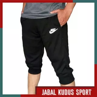 Celana Jogger Polos 3/4 Nikee Hitam Babyterry Keren Murah Celana jogger pants Nikee hitam polos