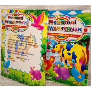 BUKU PREMIUM MEWARNAI HEWAN TERNAK UNTUK TAMAN KANAK-KANAK dan PAUD COD