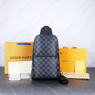 Tas slingbag LV Louis Vuitton avenue damier graphite bag mirror quality 1:1 original quality replika replica best replica kw 1 kw premium
