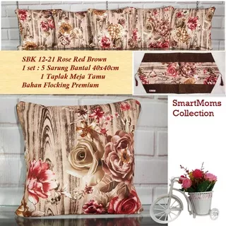 SARUNG BANTAL SOFA SHABBY CHIC / SARUNG BANTAL SOFA KURSI SET MINIMALIS / SBK SET 40X40 MAWAR MAROON