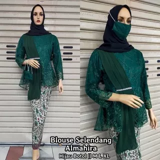 SETELAN KEBAYA TUNIK TILLE SELENDANG / Kebaya Wisuda Terbaru / Kebaya Modern cantik / Free Makser