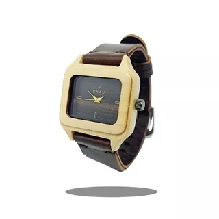 Sakai Maple Darkbrown Leather - Jam Tangan Kayu Maple Kanada Original