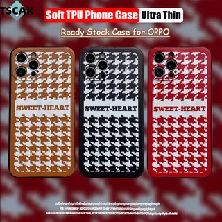 READY STOCK Casing for OPPO A1K F1S F5 Youth F11 F9 Pro F19 Pro Plus Reno 4 5 6 5K 5F 5 Lite 5Z 6Z Phone Case Houndstooth Pattern Soft TPU Slim Back Cover