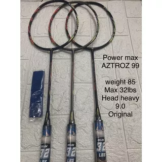 Raket Badminton POWER MAX AZTROZ 99 + senar kuat 32lbs ORIGINAL