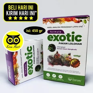 PAKAN MAKANAN BUBUR LOLOHAN FORMULA EXOTIC 400 GR BURUNG PIYIK BAYI ANAKAN LOVEBIRD KENARI F3KONSL