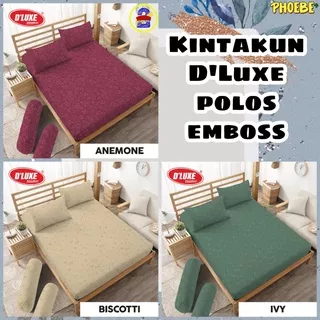 Sprei KINTAKUN D`LUXE Polos Emboss 180x200 B4 T20 - Merah Pink Ungu Tosca Cokelat Muda Putih Peach