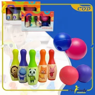 ONE-M215 Mainan Bowling Anak Karakter / Mainan Olahraga Anak Bola Bowling Set / Mainan Edukasi Anak Boling Set / Sport Game